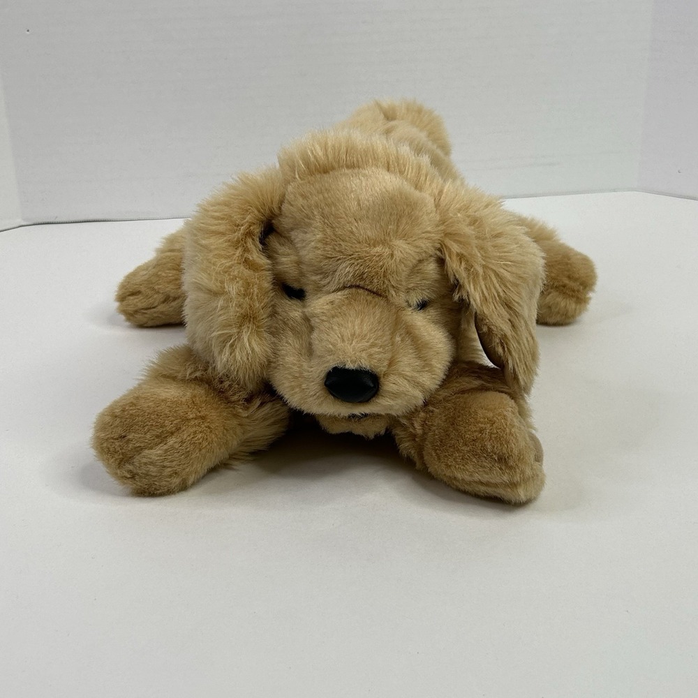 Folkmanis Golden Retriever Puppy Full Hand Puppet Fluffy Moveable Mouth And Paws